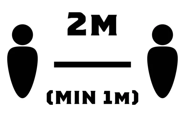 社会距离的简单图标说明 — 图库矢量图片