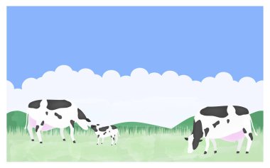 Bir yaz çiftliğinde otlayan inekleri canlandırmak