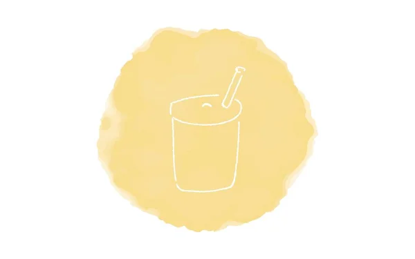 Icono Manuscrito Simple Ilustración Bebida — Vector de stock
