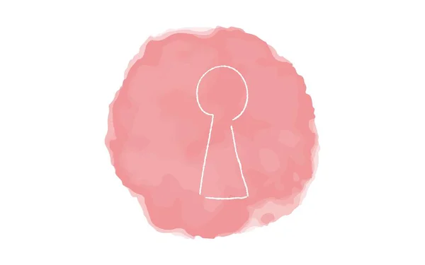 Handgeschriebene Einfache Symbolillustration Schlüsselloch — Stockvektor