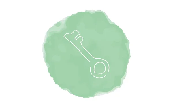 Handschriftliche Einfache Icon Illustration Vorhängeschloss Schlüssel — Stockvektor
