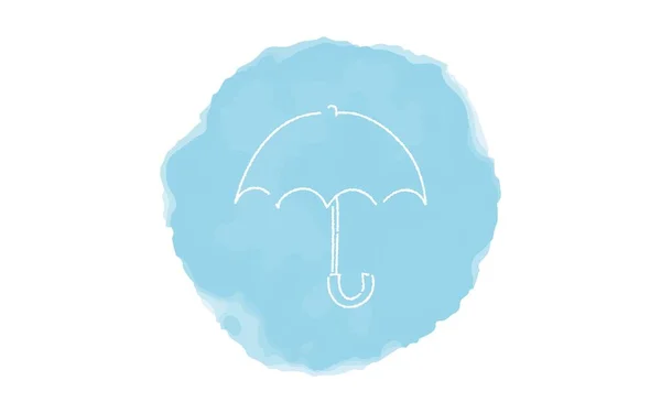 Ilustrasi Ikon Sederhana Tulisan Tangan Umbrella - Stok Vektor