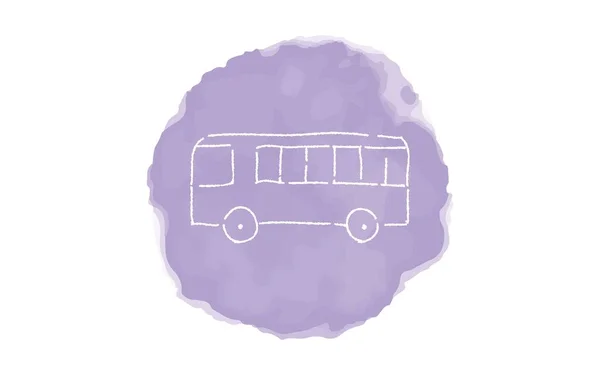 Handgeschriebene Einfache Symbolillustration Bus — Stockvektor