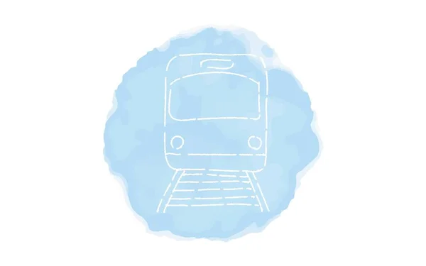 Ručně Psaná Jednoduchá Ikona Ilustrace Vlak — Stockový vektor