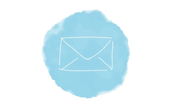Illustration Icône Simple Manuscrite Mail — Image vectorielle