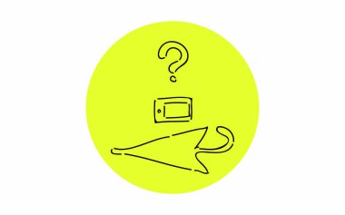 El yazısı basit simge illüstrasyonu: Kayıp özellik