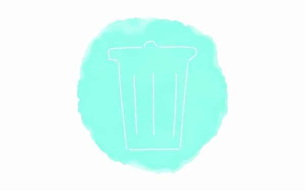 Handwritten Simple Icon Illustration Trash Bako — Stock Vector