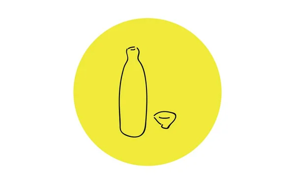 Handschriftliche Einfache Icon Illustration Sake — Stockvektor