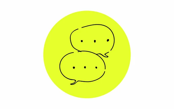 Ilustrasi Ikon Sederhana Tulisan Tangan Percakapan - Stok Vektor