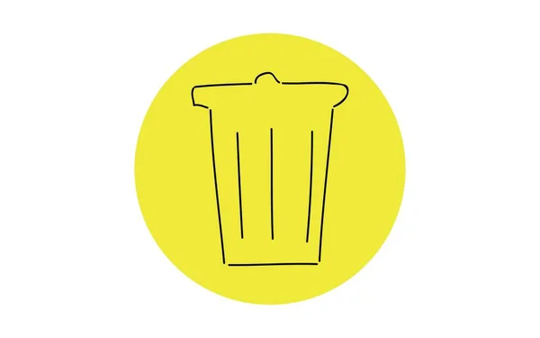 Handgeschriebene Einfache Symbolillustration Trash Bako — Stockvektor