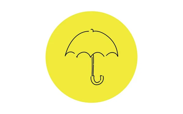 Handwritten Simple Icon Illustration Umbrella — Stock Vector