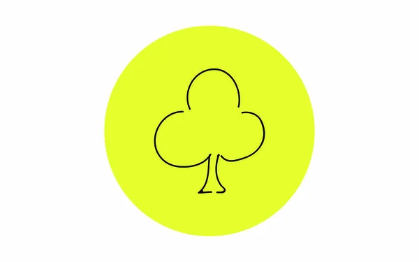 Illustration Icône Simple Manuscrite Clover — Image vectorielle