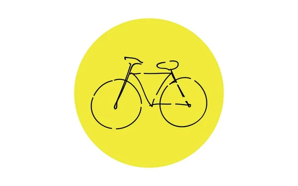 手書きのシンプルなアイコンイラスト 自転車 — ストックベクタ