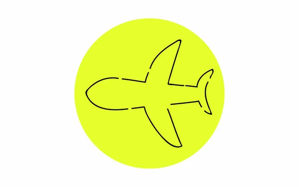 Icono Simple Ilustración Manuscrita Avión — Archivo Imágenes Vectoriales