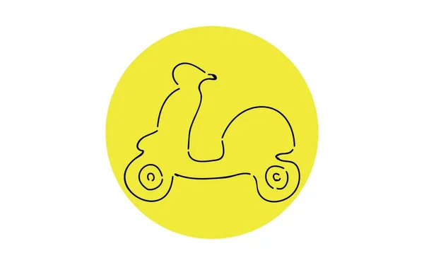 Illustrazione Dell Icona Semplice Scritta Mano Scooter — Vettoriale Stock