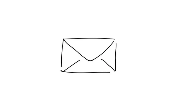 Analoge Handschrift Stil Lose Touch Icon Mail — Stockvektor