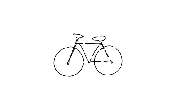 アナログ手書きスタイルの緩いタッチアイコン 自転車 — ストックベクタ