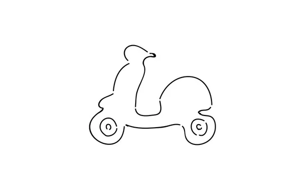 Analog Handwriting Style Loose Touch Icon Scooter — Stock Vector