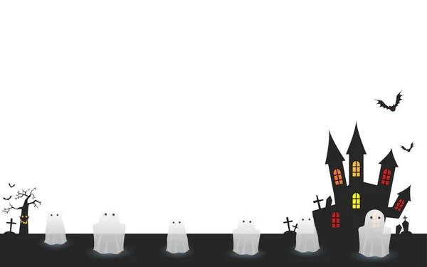 Material Fondo Silueta Del Antiguo Castillo Para Hallowee — Vector de stock