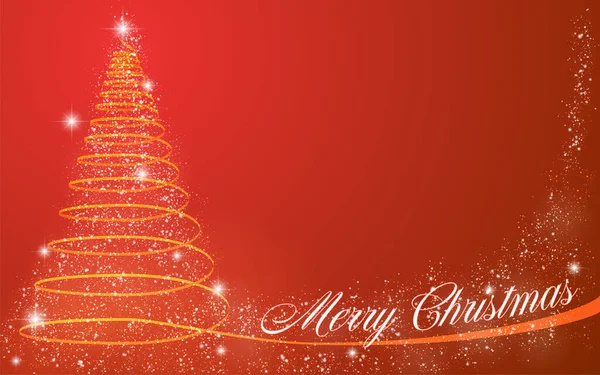 Glittering Christmas Tree Message Card — Stock Vector