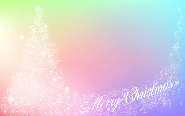 クリスマスツリーと虹色のグラデーションをきらびやかに — ストックベクタ