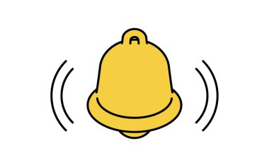 Uyarı ve anımsatıcı Vektör İllüstrasyonunu temsil eden bildirim çanı simgesi