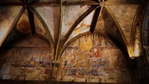 Claustro Salle Capitulaire de la Abadía de Flaran — Vídeos de Stock