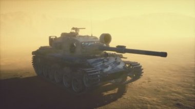 2. Dünya Savaşı Tankı çölde kum fırtınasında