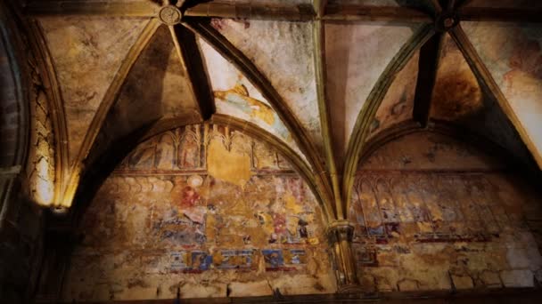 Монастырь Salle Capitulaire аббатства Фларан — стоковое видео