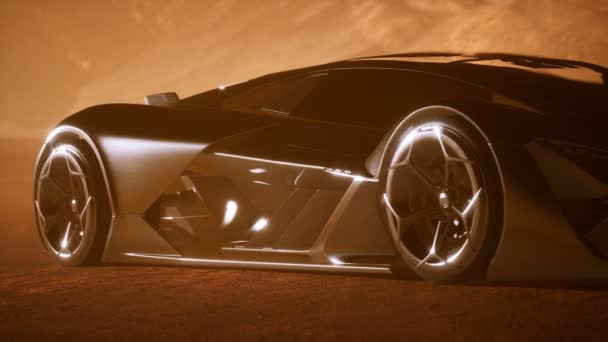 砂漠の日没時のスーパーカー — ストック動画