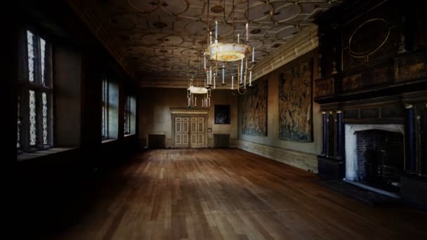 Binnen in het Charterhouse grote kamer interieur — Stockvideo