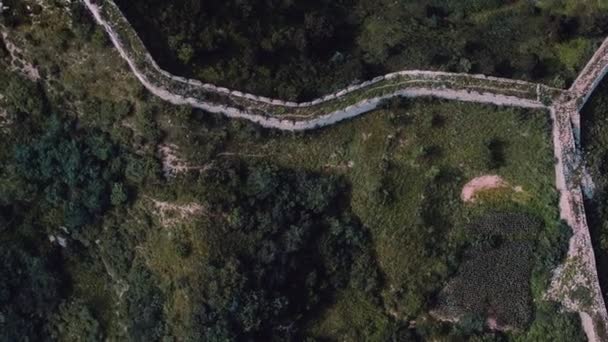 Luchtfoto van de grote muur van porselein — Stockvideo