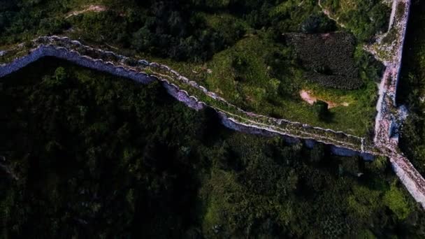 Luftaufnahme der großen Mauer von China — Stockvideo