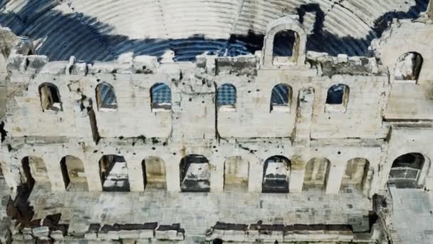 Das Odeon-Theater auf der Akropolis von Athen — Stockvideo