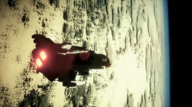 Dünya yörüngesindeki büyük uzay gemisi. NASA tarafından desteklenen elementler