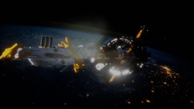 Dünya yörüngesindeki büyük uzay gemisi. NASA tarafından desteklenen elementler