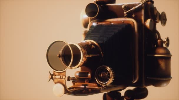 Antique Old retro photo Camera — Stock Video
