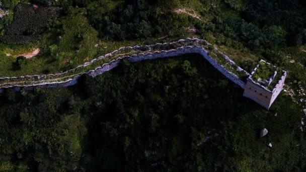 Aerial view of the Great Wall of China — Stock Video