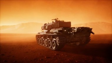 2. Dünya Savaşı Tankı çölde kum fırtınasında