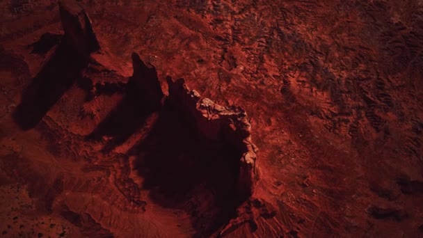 Vista aérea del desierto de roca roja — Vídeos de Stock