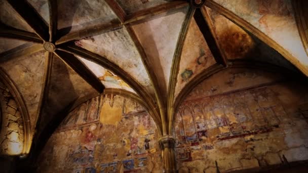 Claustro Salle Capitulaire de la Abadía de Flaran — Vídeos de Stock