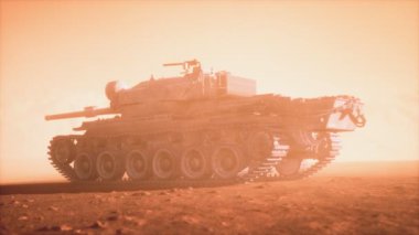 2. Dünya Savaşı Tankı çölde kum fırtınasında