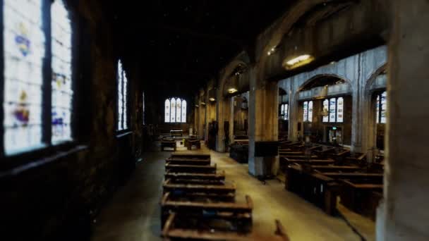 Historical and beautiful Interoir of All Hallows By The Tower Church — Stock Video