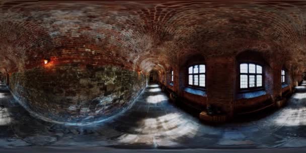 Vr 360 inside the Charterhouse norfolk cloister — Stock Video