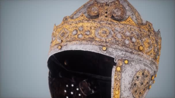 König Gustav alter Helm — Stockvideo