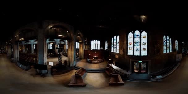 Vr 360 Interoir de Todas las Reliquias Por La Iglesia de la Torre — Vídeos de Stock