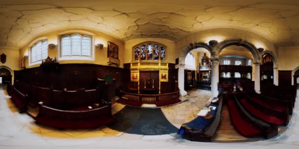 Vr 360 μέσα στο εσωτερικό του παρεκκλησίου Charterhouse εσωτερικό — Αρχείο Βίντεο