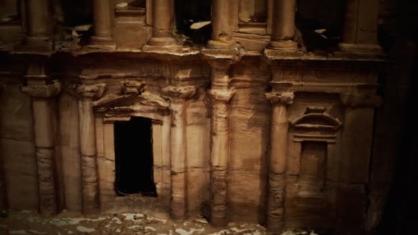 Ad Dayr kloster Petra en av de nya Sewen Wonders of the World — Stockvideo
