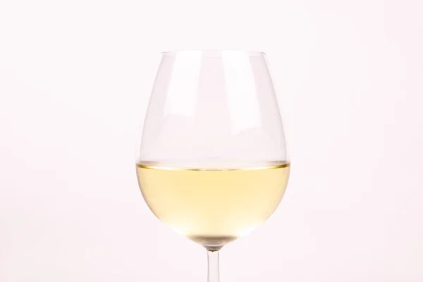 Close Glass White Wine White Background Isolated — Stock Photo, Image