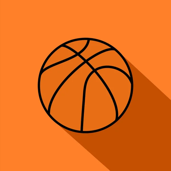 Basketballball mit schwarzer Kontur — Stockvektor